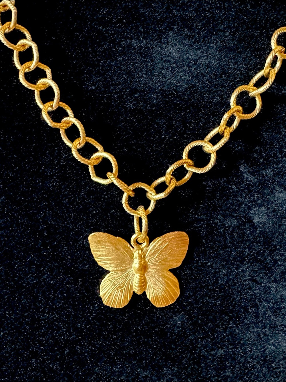 Susan Shaw Butterfly Pendant Chain Necklace